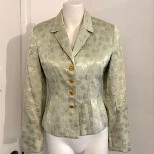 Vintage 70s Noviello Bloom size 2 Floral Resin Buttons Pastel Suit Jacket Blazer
